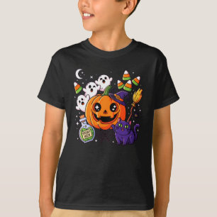 Griezelige Pompoen & Spin Fall Design – Gezellige T-shirt