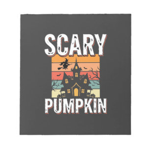 Griezelige Pompoen Spokenhuis Halloween Ontwerp_1 Notitieblok
