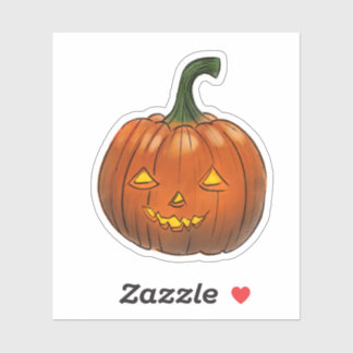 Griezelige pompoen sticker