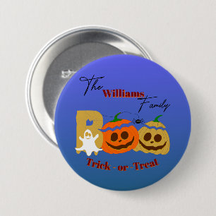 Griezelige Pompoen Trick or Treat Knop Ronde Button 7,6 Cm