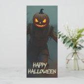 Griezelige Pompoenkop Halloween Scène (Staand voorkant)