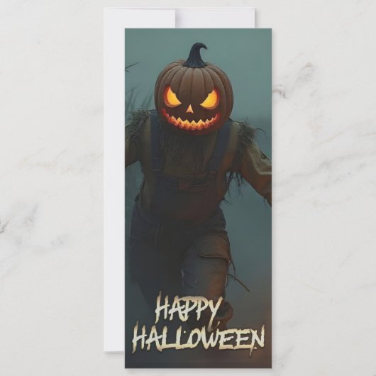 Griezelige Pompoenkop Halloween Scène (Voorkant)