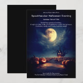 Griezelige Pompoenveld Halloween Feest Uitnodiging (Voorkant / Achterkant)
