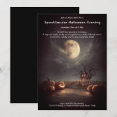 Griezelige Pompoenveld Halloween Feest Uitnodiging (Voorkant / Achterkant)