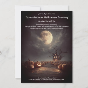 Griezelige Pompoenveld Halloween Feest Uitnodiging