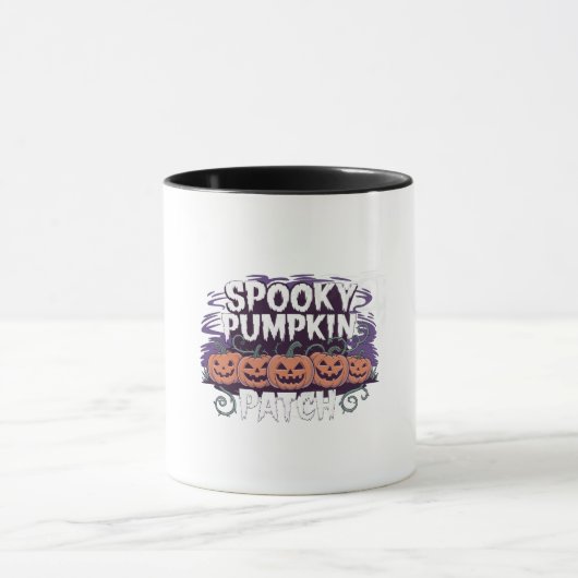Griezelige Pompoenveld Halloween Mok (Midden)