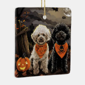 Griezelige Poodle Halloween Keramisch Ornament (Rechts)