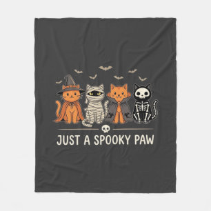 Griezelige Poot Halloween Kat Kostuum Vector Ontwe Fleece Deken
