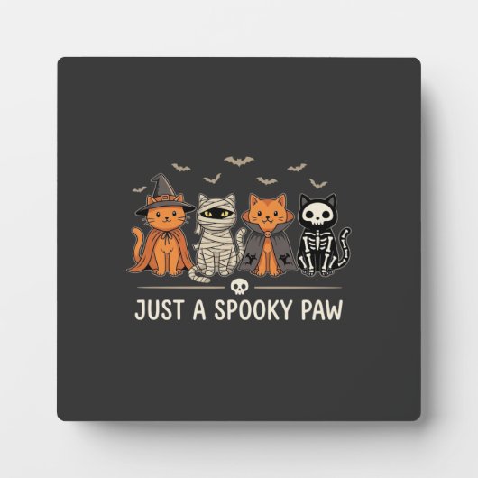 Griezelige Poot Halloween Kat Kostuum Vector Ontwe Fotoplaat (Voorkant)
