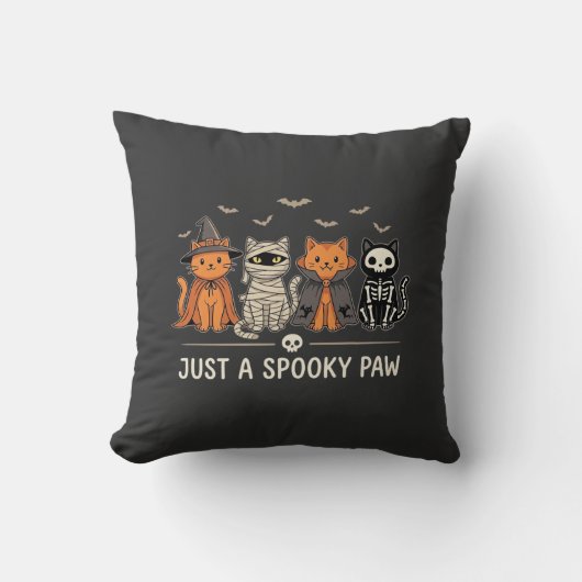 Griezelige Poot Halloween Kat Kostuum Vector Ontwe Kussen (Voorkant)