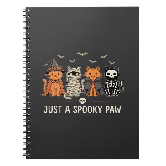 Griezelige Poot Halloween Kat Kostuum Vector Ontwe Notitieboek (Voorkant)