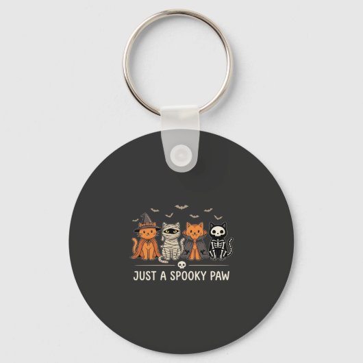 Griezelige Poot Halloween Kat Kostuum Vector Ontwe Sleutelhanger (Voorkant)