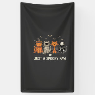 Griezelige Poot Halloween Kat Kostuum Vector Ontwe Spandoek