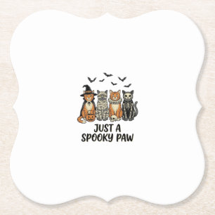 Griezelige Poot Halloween Katten Vintage Shirt Ont Kartonnen Onderzetters
