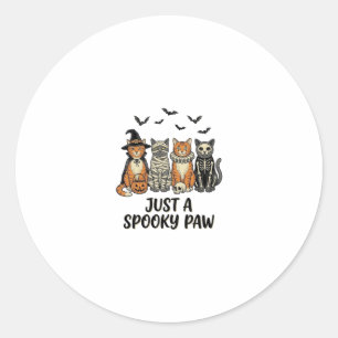 Griezelige Poot Halloween Katten Vintage Shirt Ont Ronde Sticker