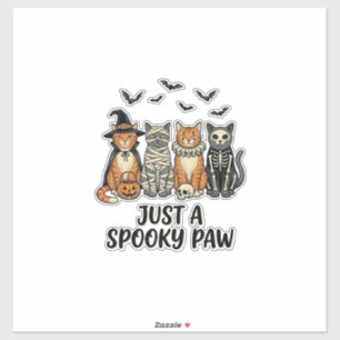 Griezelige Poot Halloween Katten Vintage Shirt Ont Sticker
