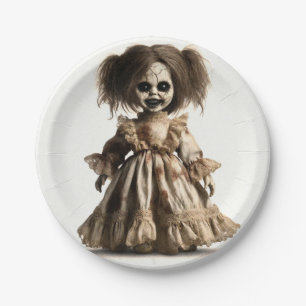 Griezelige Pop Halloween Kostuum Feestje Papieren Bordje