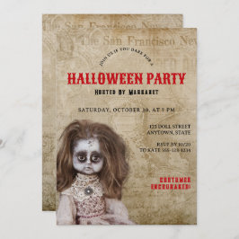 griezelige pop Halloween kostuumfeest Kaart