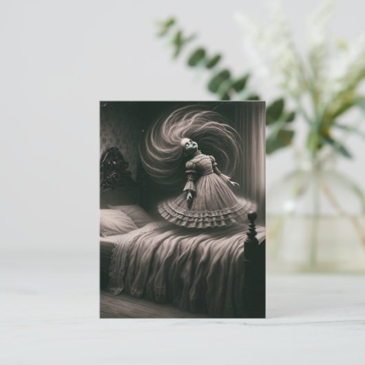 Griezelige pop horror briefkaart (Staand voorkant)