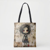 Griezelige pop met hart tote bag (Voorkant)