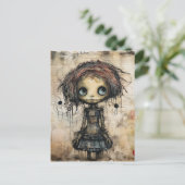 Griezelige pop opzoeken briefkaart (Staand voorkant)