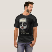 Griezelige pop spookt Halloween Wees bang T-shirt (Voorkant volledig)