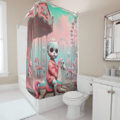 Griezelige poppen douchegordijn (In situ)