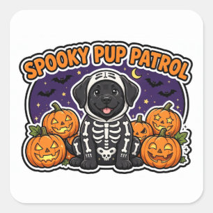 Griezelige Puppy Patrouille Sticker — Zwarte Labra