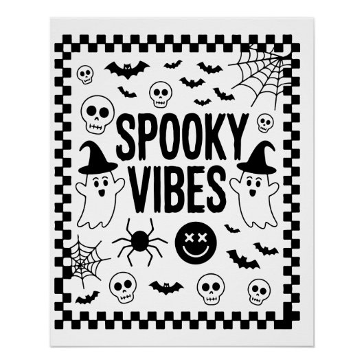 Griezelige Retro Halloween-sfeer Perfect Poster (Voorkant)