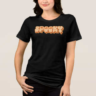 Griezelige Retro Typografie Kunst Groovy Design Tri-Blend Shirt