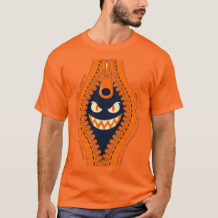 Griezelige ritssluiting monster illusie grafische t-shirt