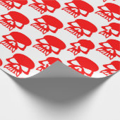 Griezelige rode schedel skelet Halloween cadeau Cadeaupapier (Hoek)