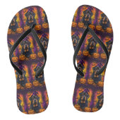 Griezelige Rottweiler Hond Halloween Heks En Pompo Teenslippers (Voetbed)