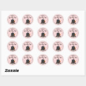 Griezelige Roze Halloween 1e Verjaardagsfeestje Ronde Sticker (Vel)