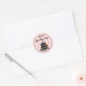 Griezelige Roze Halloween 1e Verjaardagsfeestje Ronde Sticker (Envelop)