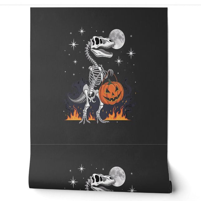 Griezelige Saurus Halloween Dinosaur Behang (Afrollen)