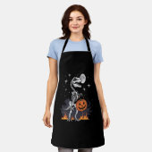 Griezelige Saurus Halloween Dinosaur Schort (Gedragen)
