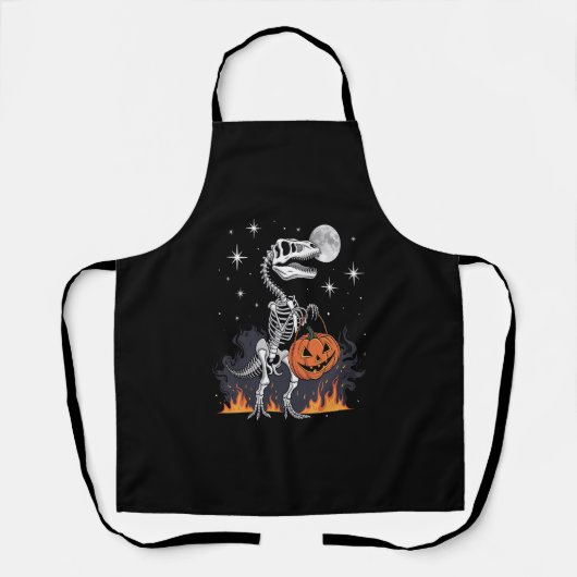 Griezelige Saurus Halloween Dinosaur Schort (Voorkant)