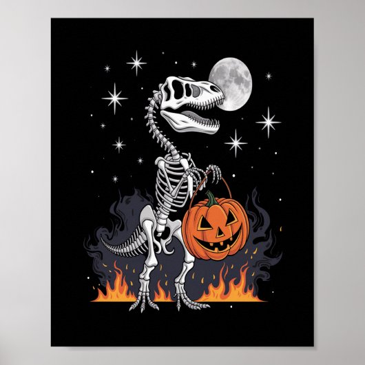 Griezelige Saurus Halloween-dinosaurus Poster (Voorkant)