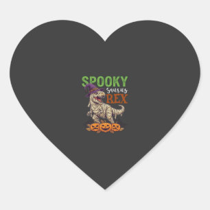 Griezelige Saurus Rex Mummie Dinosaurus Heksenhoed Hart Sticker