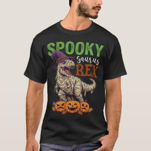 Griezelige Saurus Rex Mummie Dinosaurus Heksenhoed T-shirt