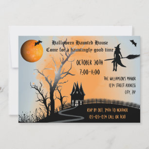Griezelige scène - uitnodiging voor een spookhuis