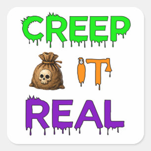 Griezelige scène voor Halloween-fans 👻 Vierkante Sticker
