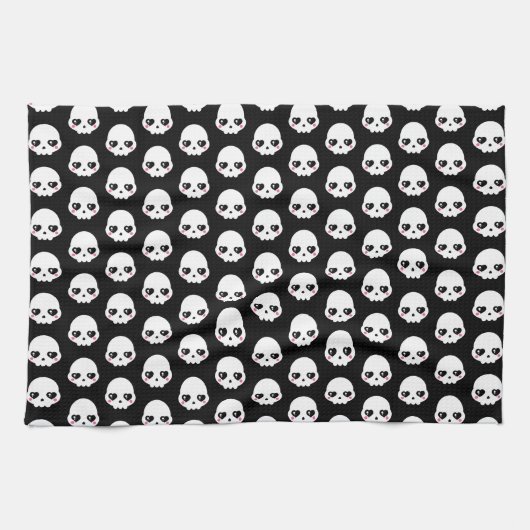 Griezelige Schattigee schedels Theedoek (Horizontaal)