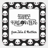 Griezelige Schattigee schedels Vierkante Sticker (Voorkant)