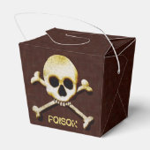 Griezelige schedel en gekruiste botten Halloween g Bedankdoosjes (Achterkant)