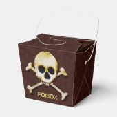 Griezelige schedel en gekruiste botten Halloween g Bedankdoosjes (Voorkant Zijde)
