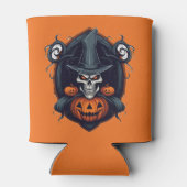 Griezelige schedel en pompoenen Halloween Blikjeskoeler (Achterkant)