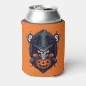 Griezelige schedel en pompoenen Halloween Blikjeskoeler (Blikje Achterkant)