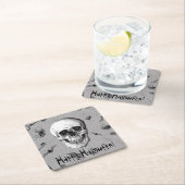 Griezelige schedel en spinnen kartonnen onderzetters (Insitu)